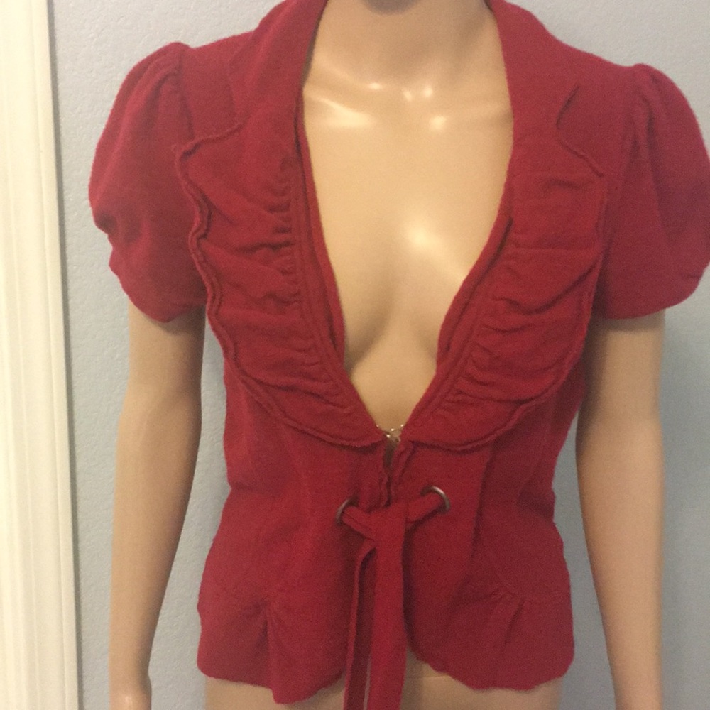 Adorable short sleeve sweater jacket